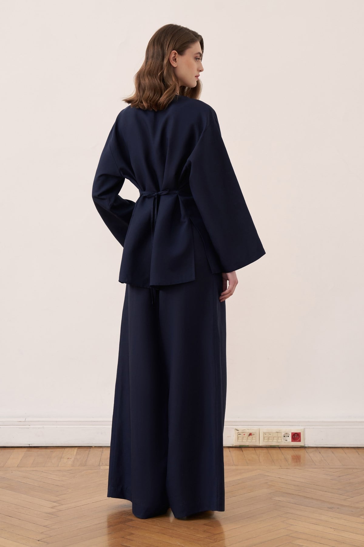 Ravena Linen 2-piece Tunic & Pants Set - Navy Blue