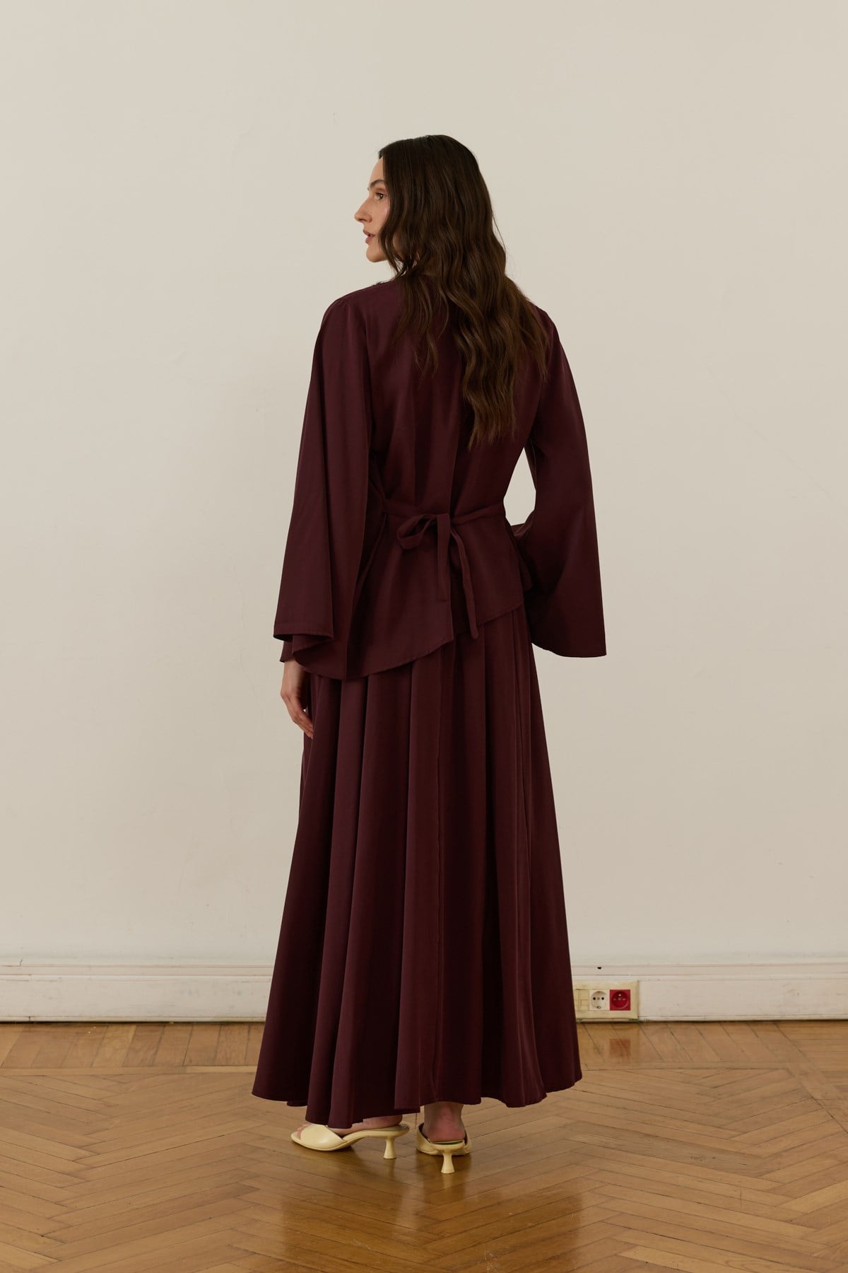 Serena 2-pieces Cupra Set - Burgundy
