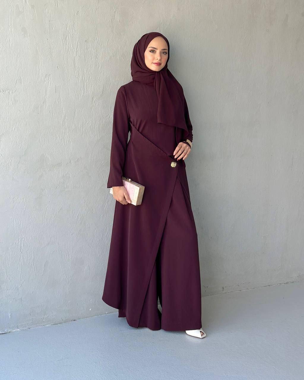 Nala 2-piece Crepe Set - Burgundy