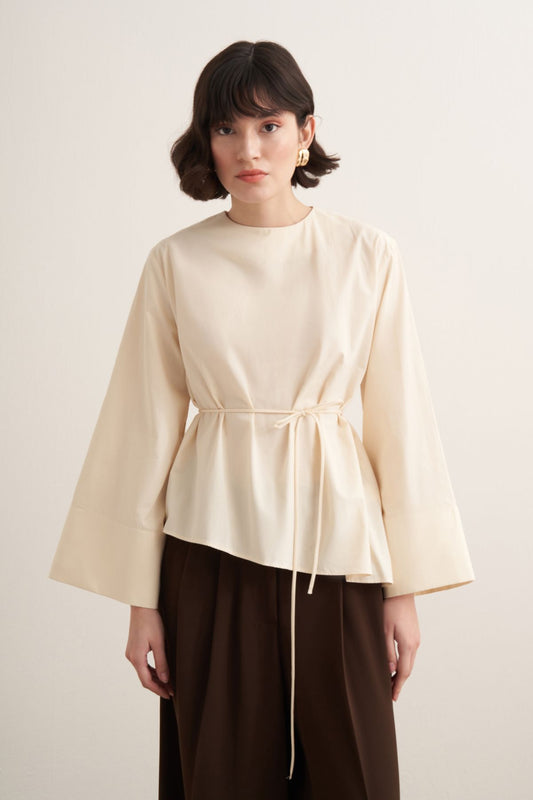 Celestia Cotton Blouse - Cream