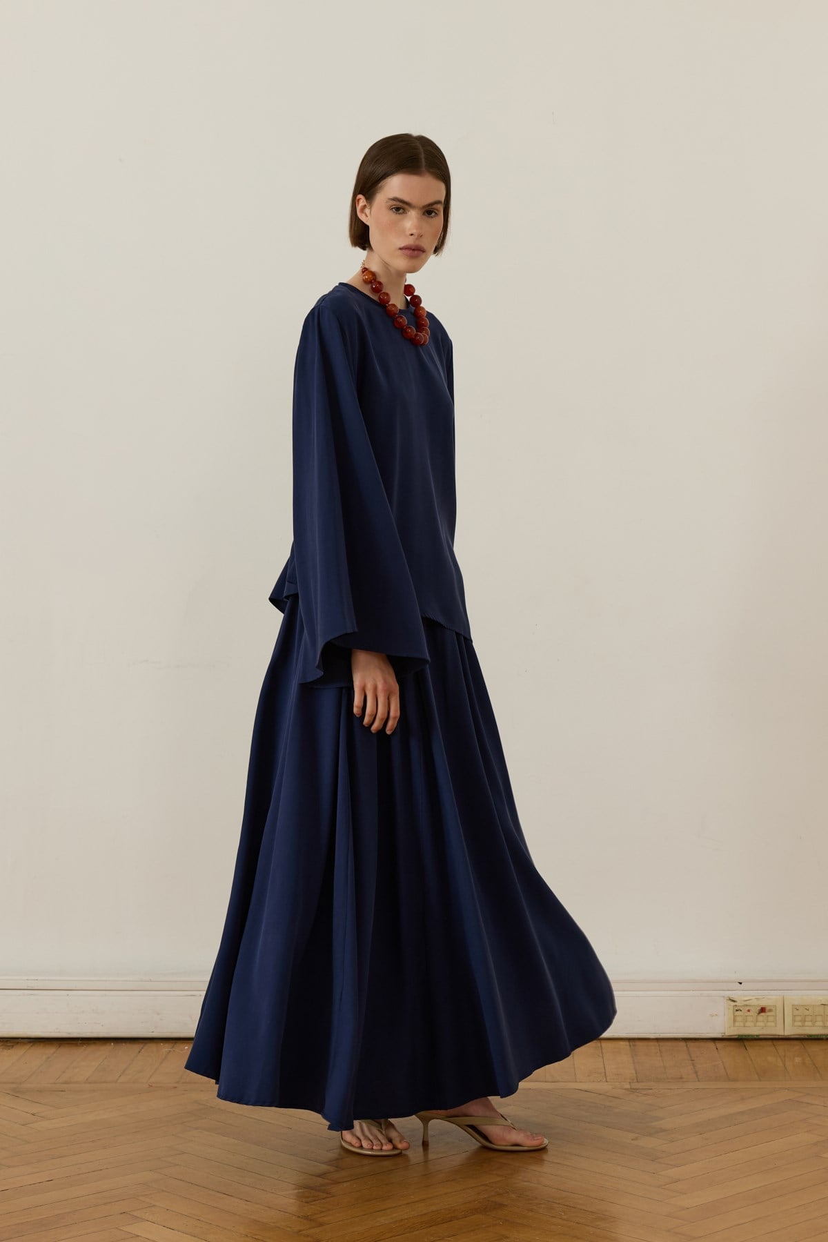 Serena 2-pieces Cupra Set - Navy Blue