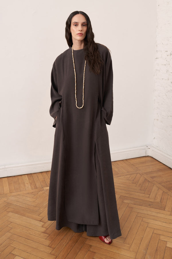Leman Long Blouse - Deep Brown