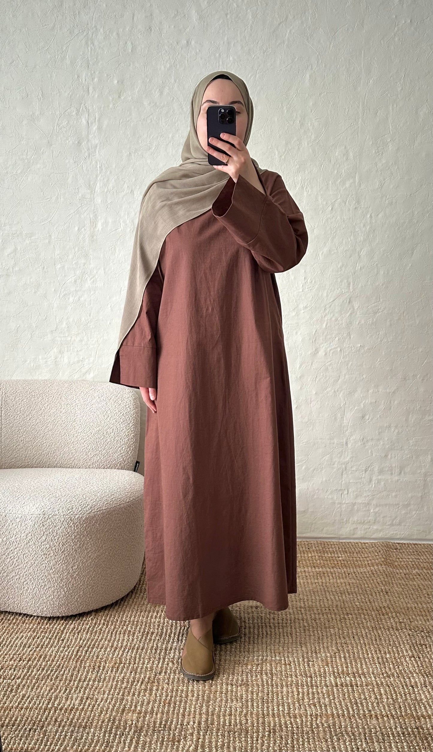 Firuz Linen Dress - Brown