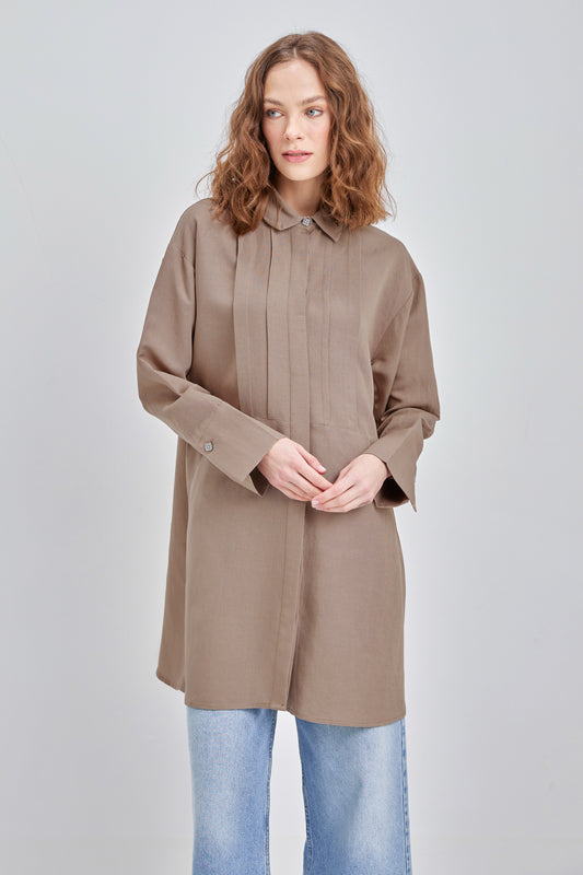 Linen Long Shirt - Vizon