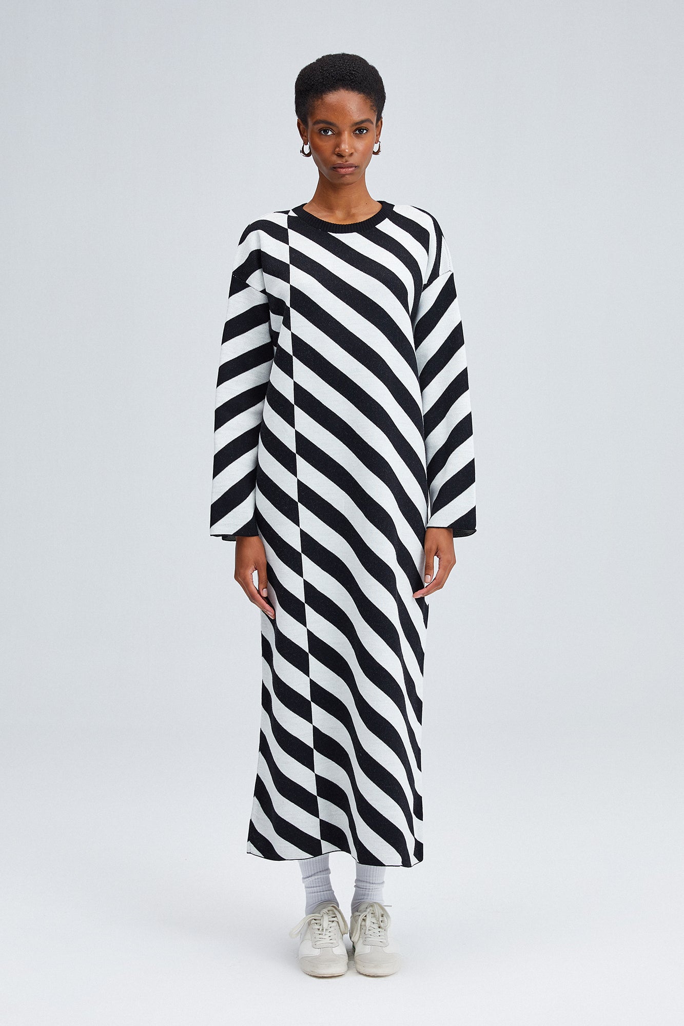 ECRU - STRIPED KNITTED DRESS