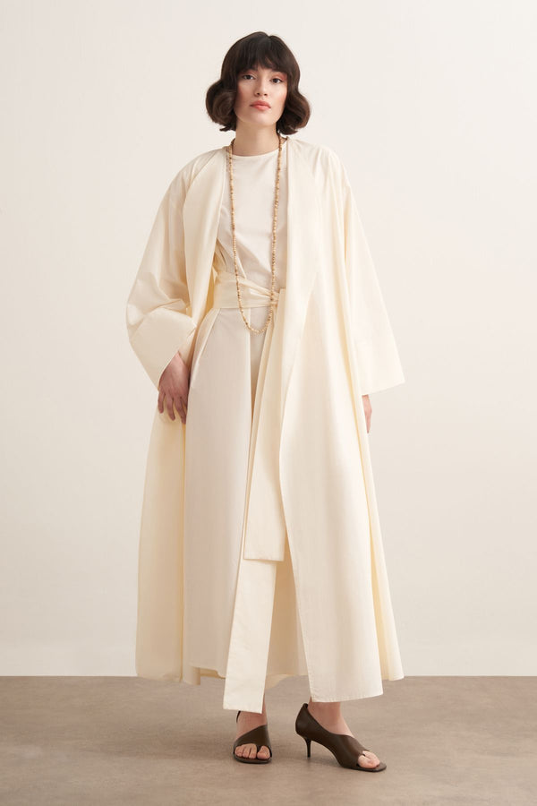 Sofi Cotton Abaya Set - Cream