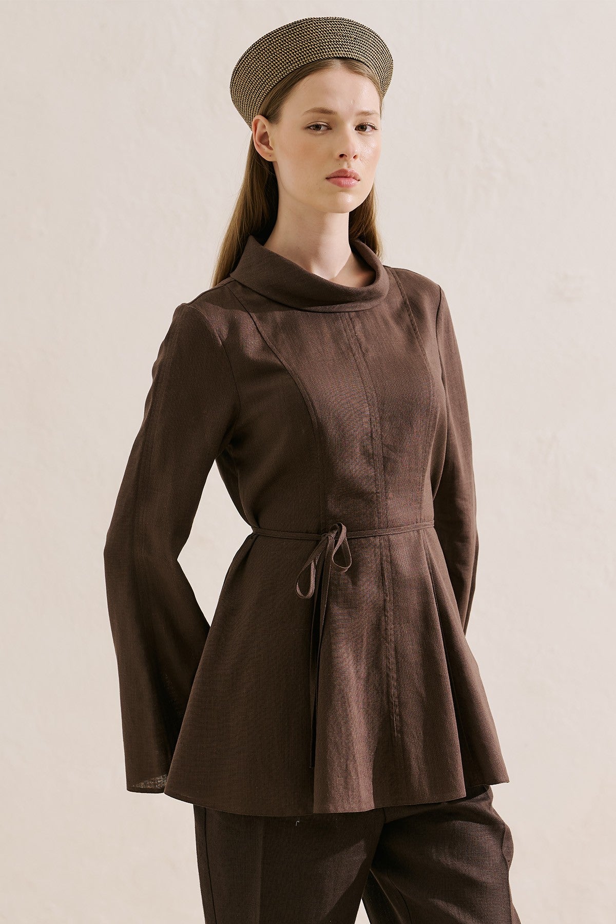 Linen Blend High Neck Tunic | Fue Bue Store – Fue-Bue Store