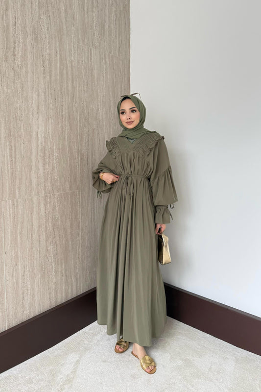 Ela Modal Dress -Olive Green