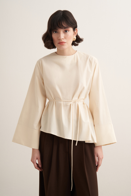 Celestia Cotton Blouse - Cream