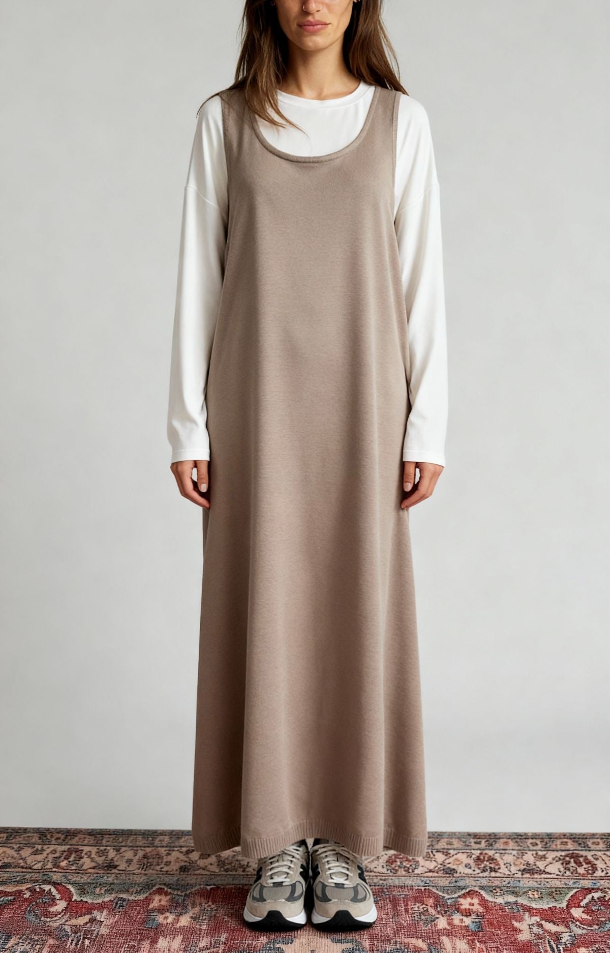 Knit Sleeveless Dress - Khaki