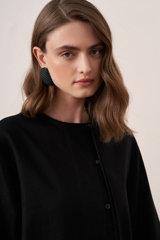 Noor Linen Shirt - Black