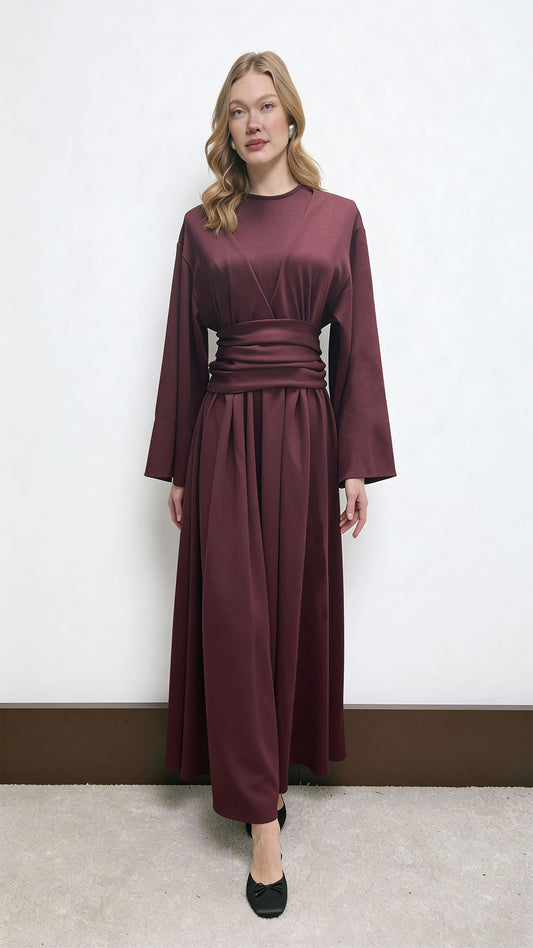 Mila Dress - Burgundy