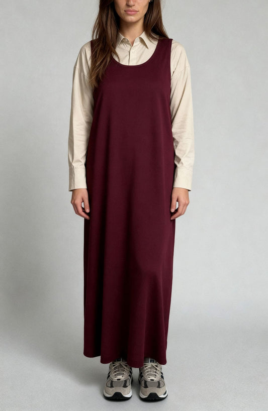 Knit Sleeveless Dress - Burgundy