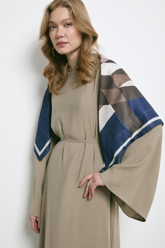 Naya Scarf Detail Modal Dress - Stone