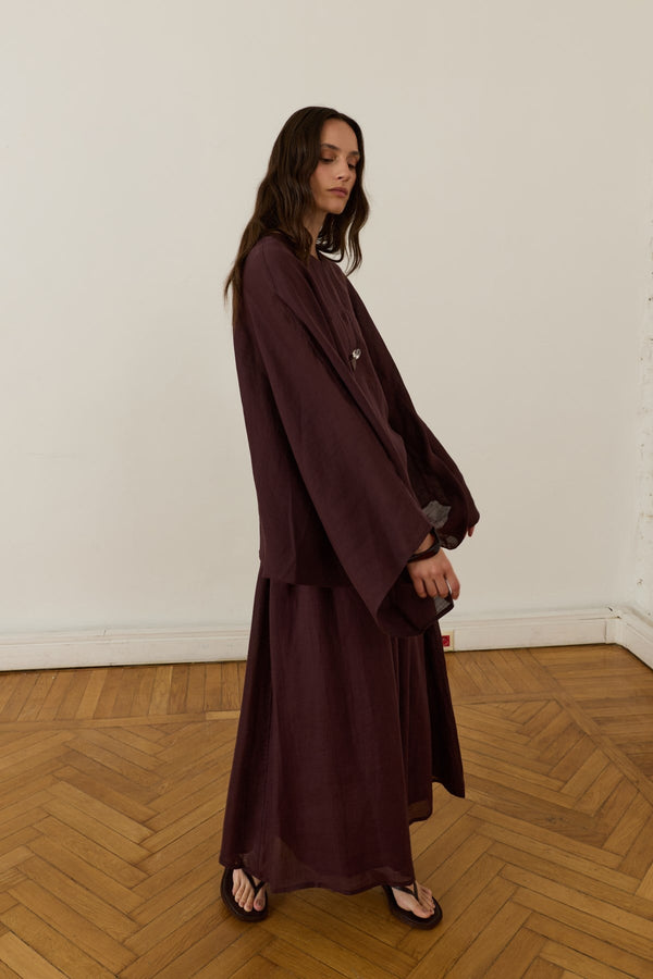 Valenne Linen Set - Burgundy