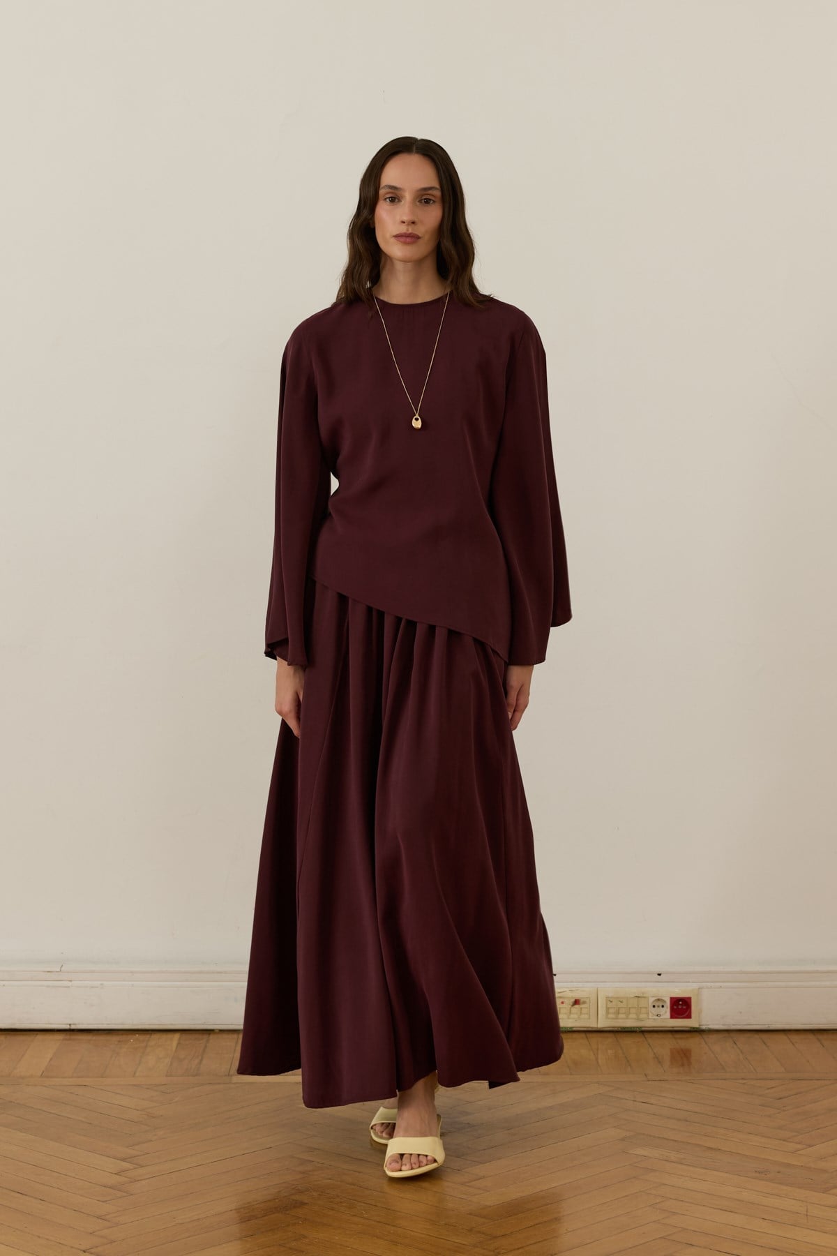 Serena 2-pieces Cupra Set - Burgundy