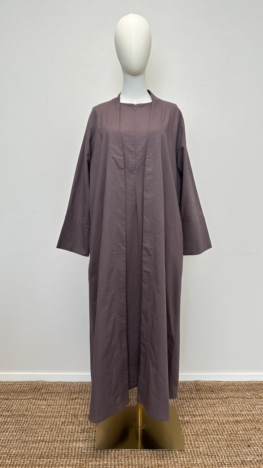 Ensemble abaya en lin 2 pièces Rumi - Lilas