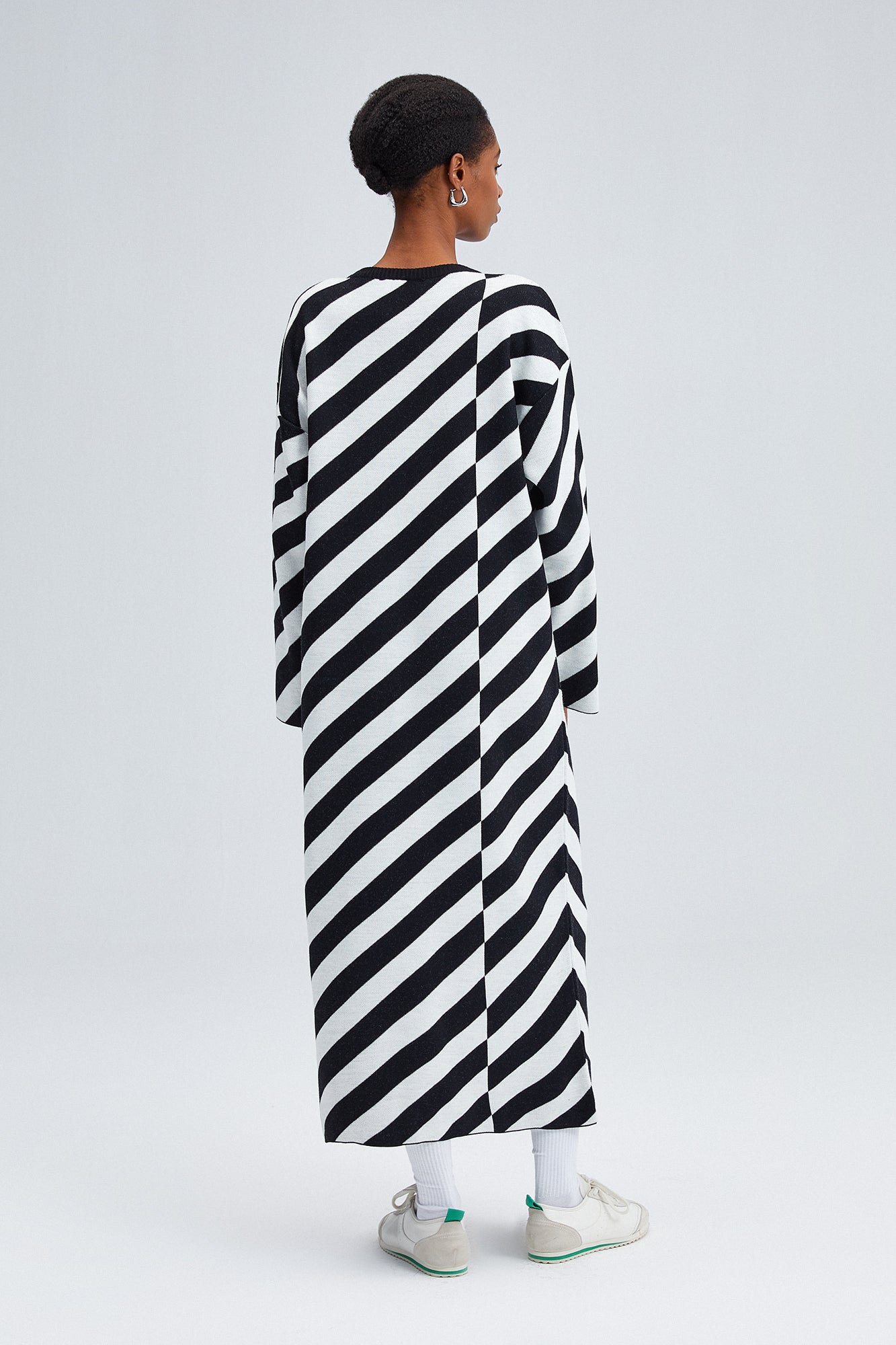 ECRU - STRIPED KNITTED DRESS