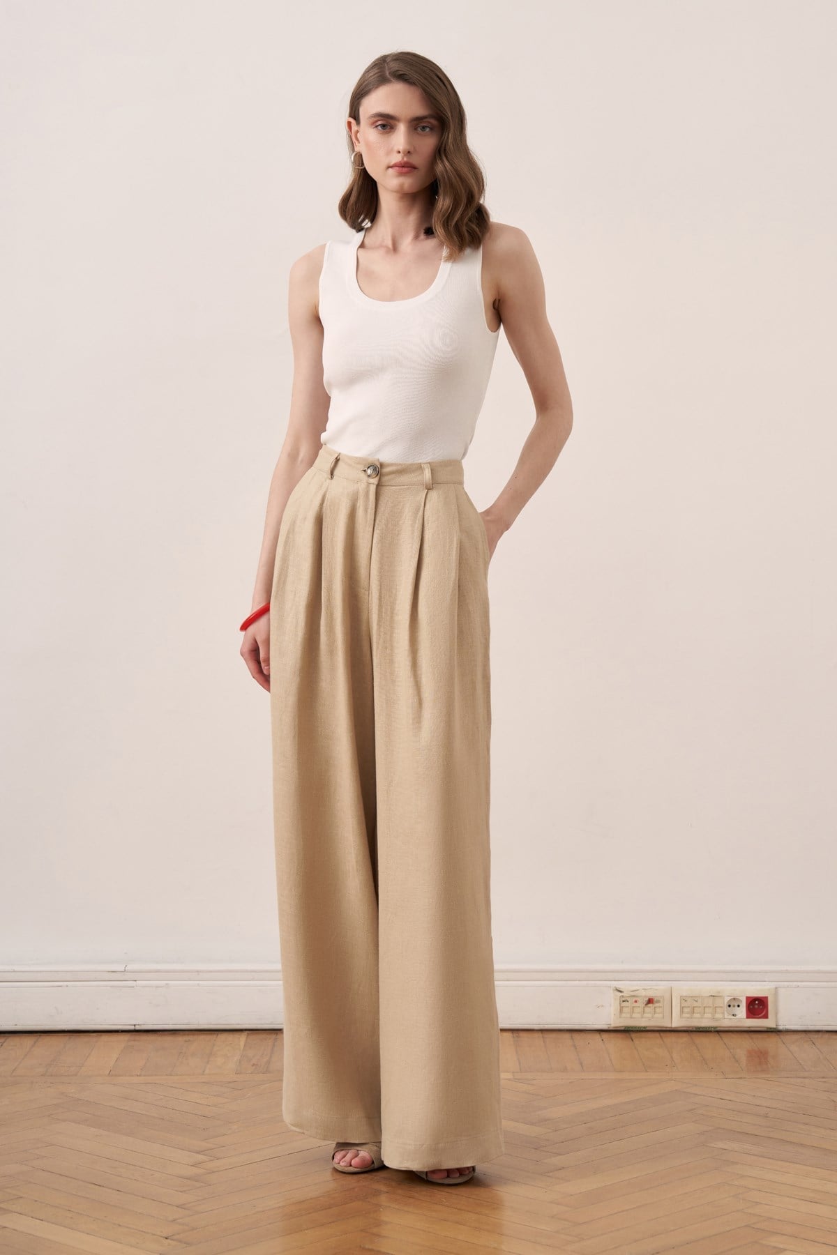 Fendy Linen Pants - Wheat Beige