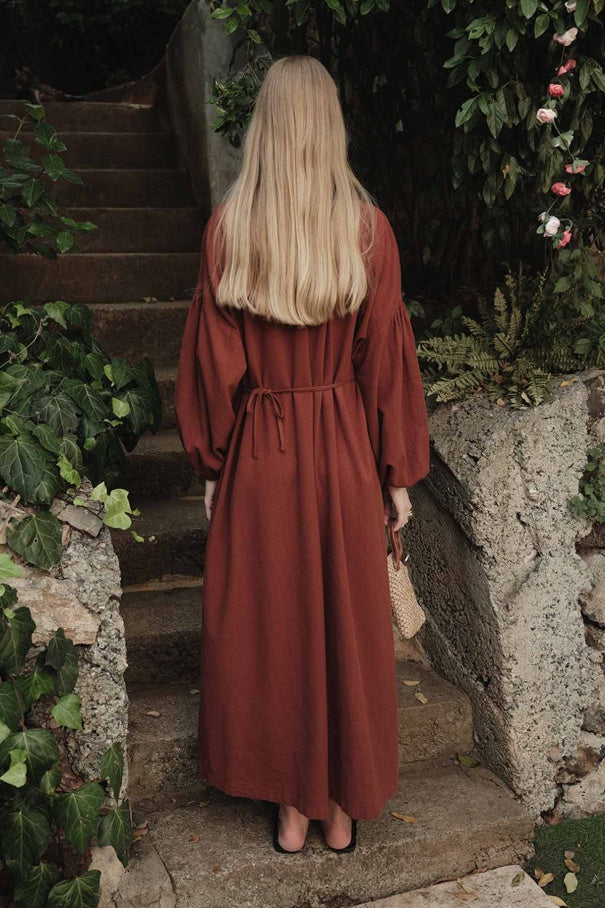 Sofi - Breathable 100% Cotton Oversized  Dress & Brick