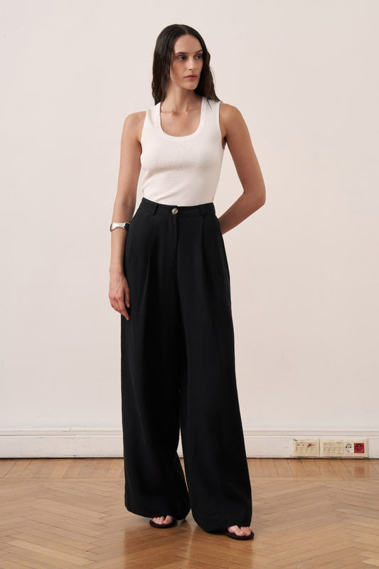 Fendy Linen Pants - Black