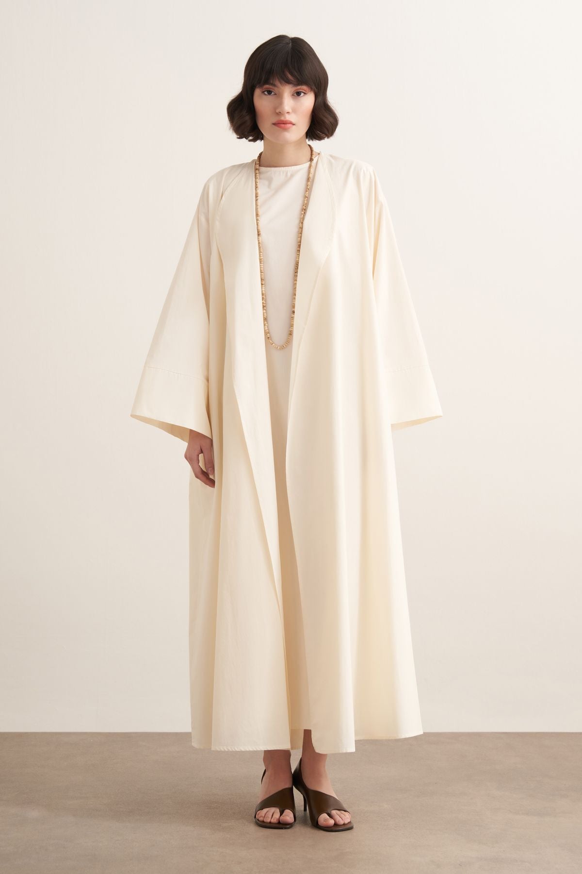 Sofi Cotton Abaya Set - Cream