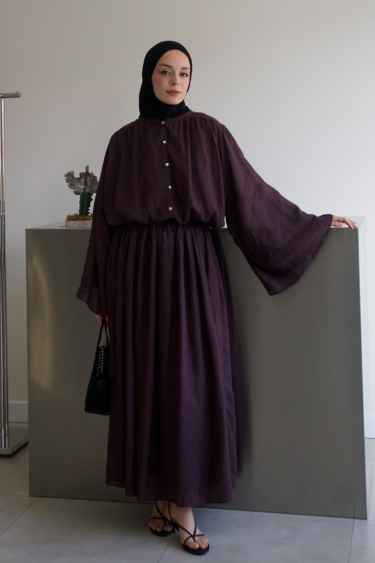 Molie Linen Skirt Set - Burgundy