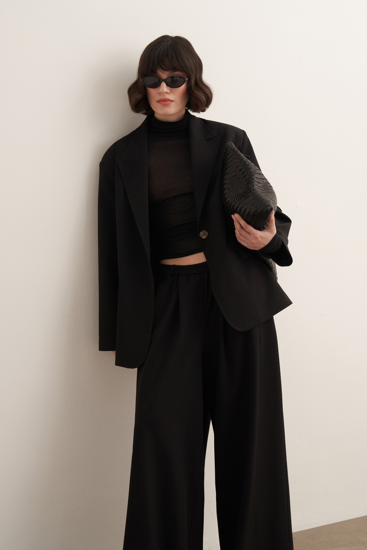 Sahar Oversized Blazer Jacket - Black