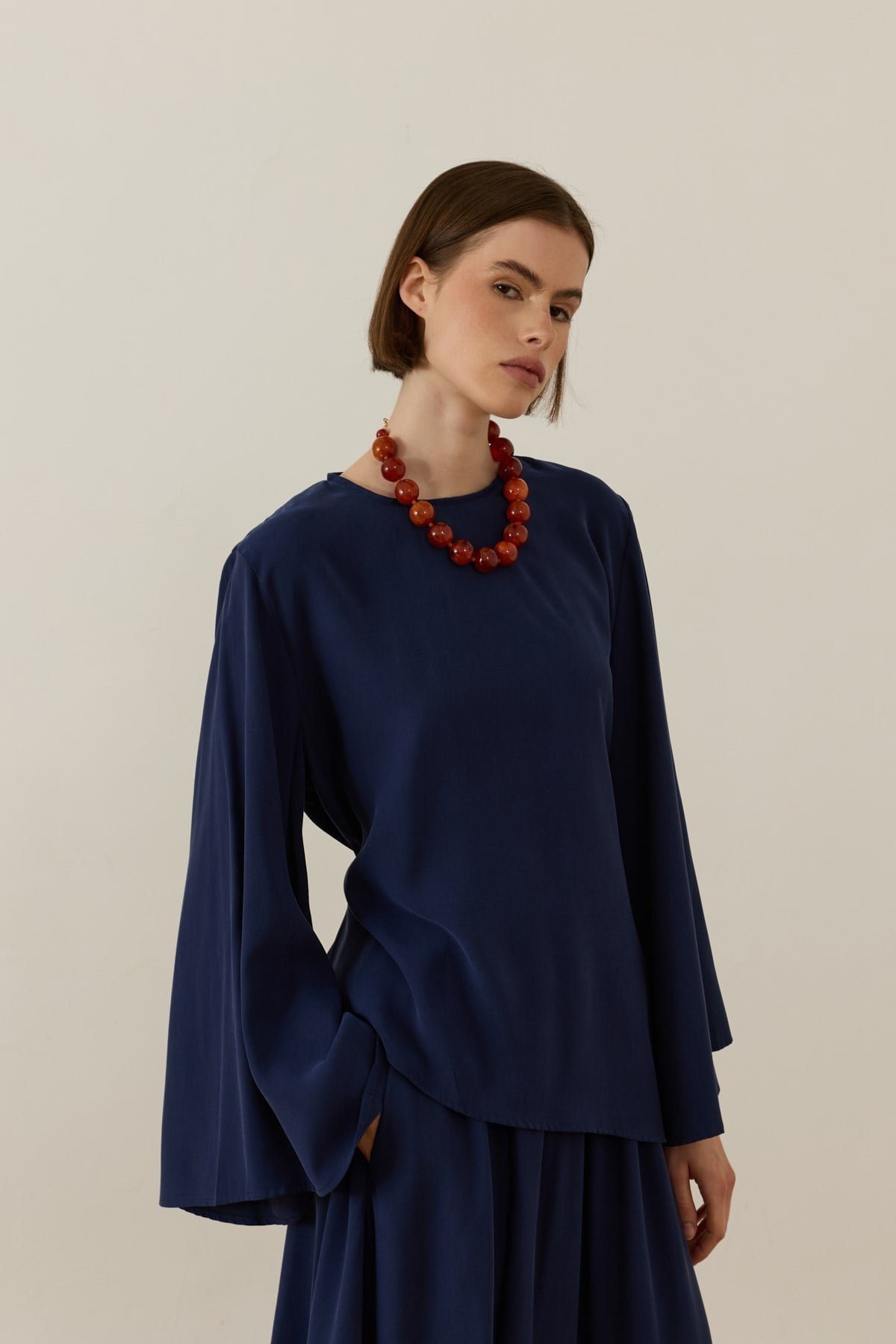 Serena 2-pieces Cupra Set - Navy Blue