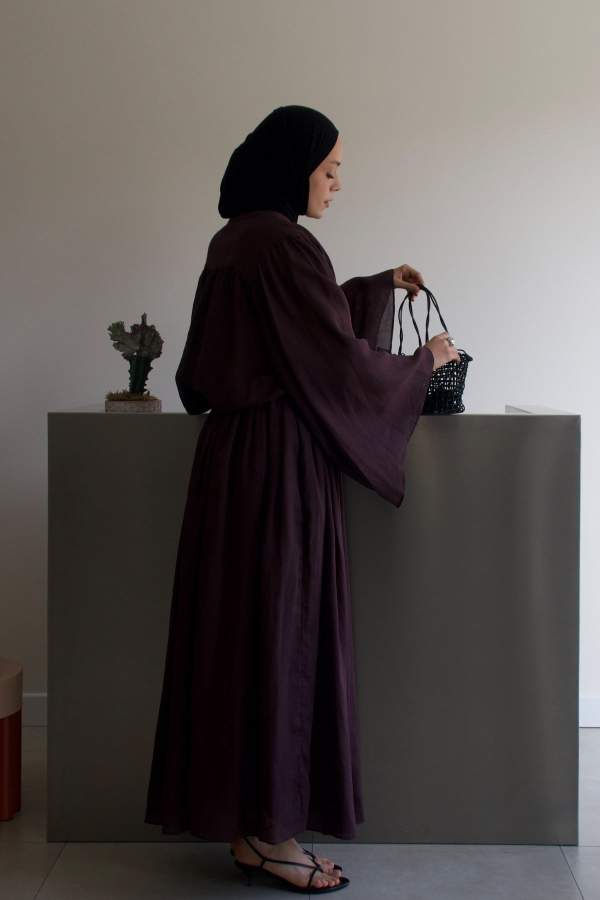 Molie Linen Skirt Set - Burgundy