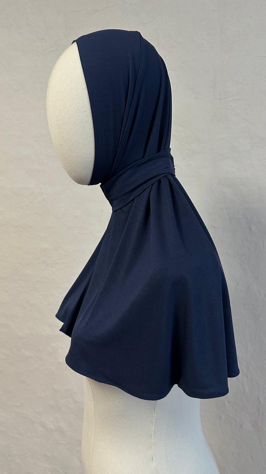 Jersey Bamboo Instant Hijab - Navy Blue