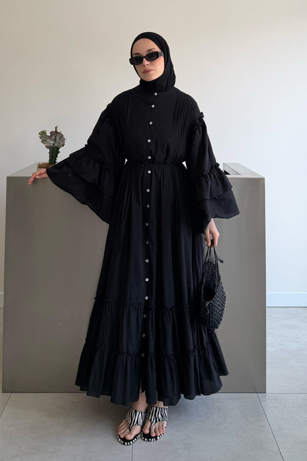 Hürrem Vual Cotton Dress - Black