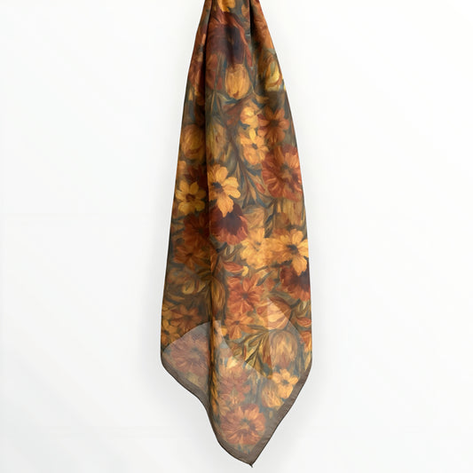 Yale Floral Hijab - Amber Forest