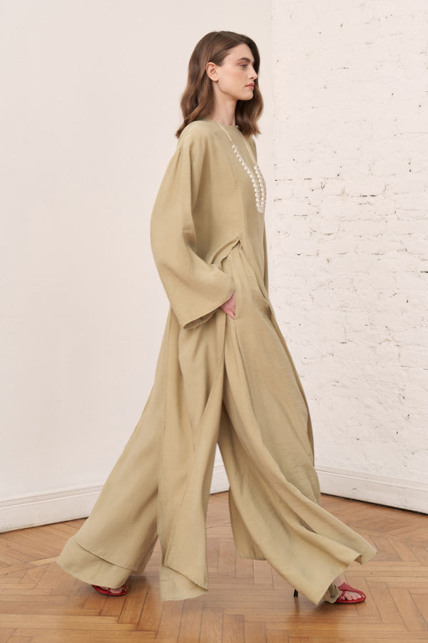 Leman Long Blouse - Warm Olive
