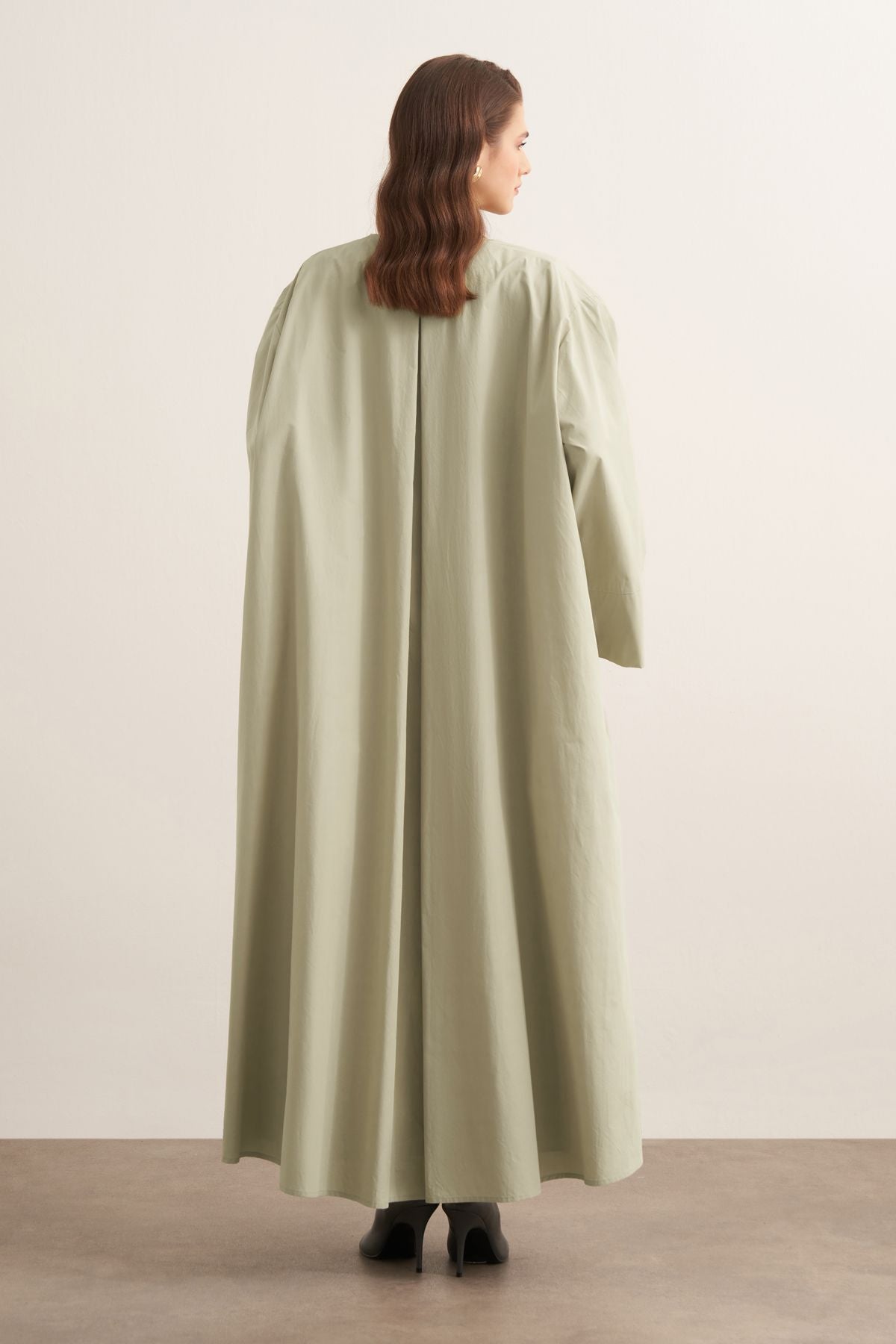 Sofi Cotton Abaya Set-Soft Green