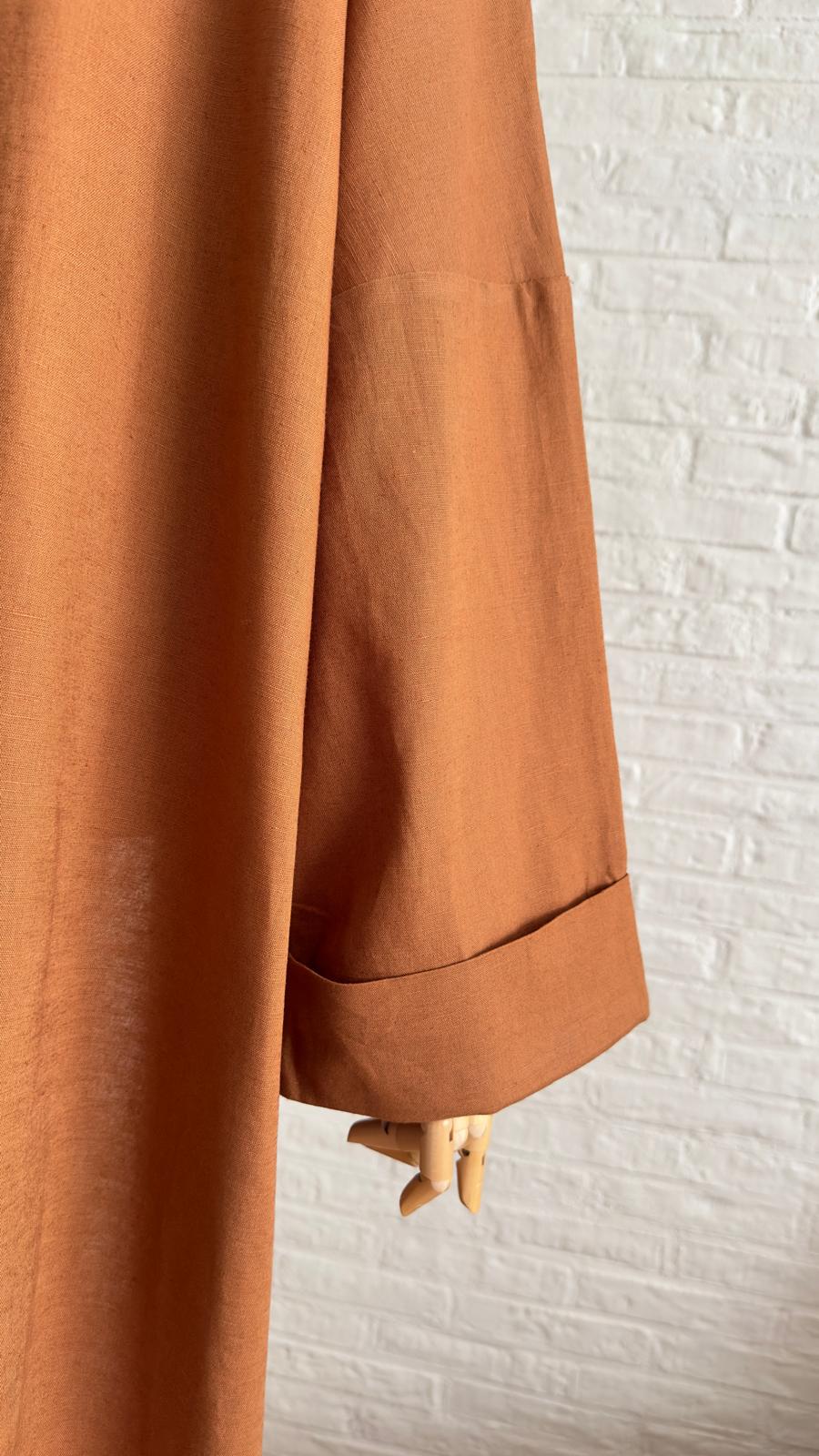 Alisa Linen Abaya - Terra Cotta