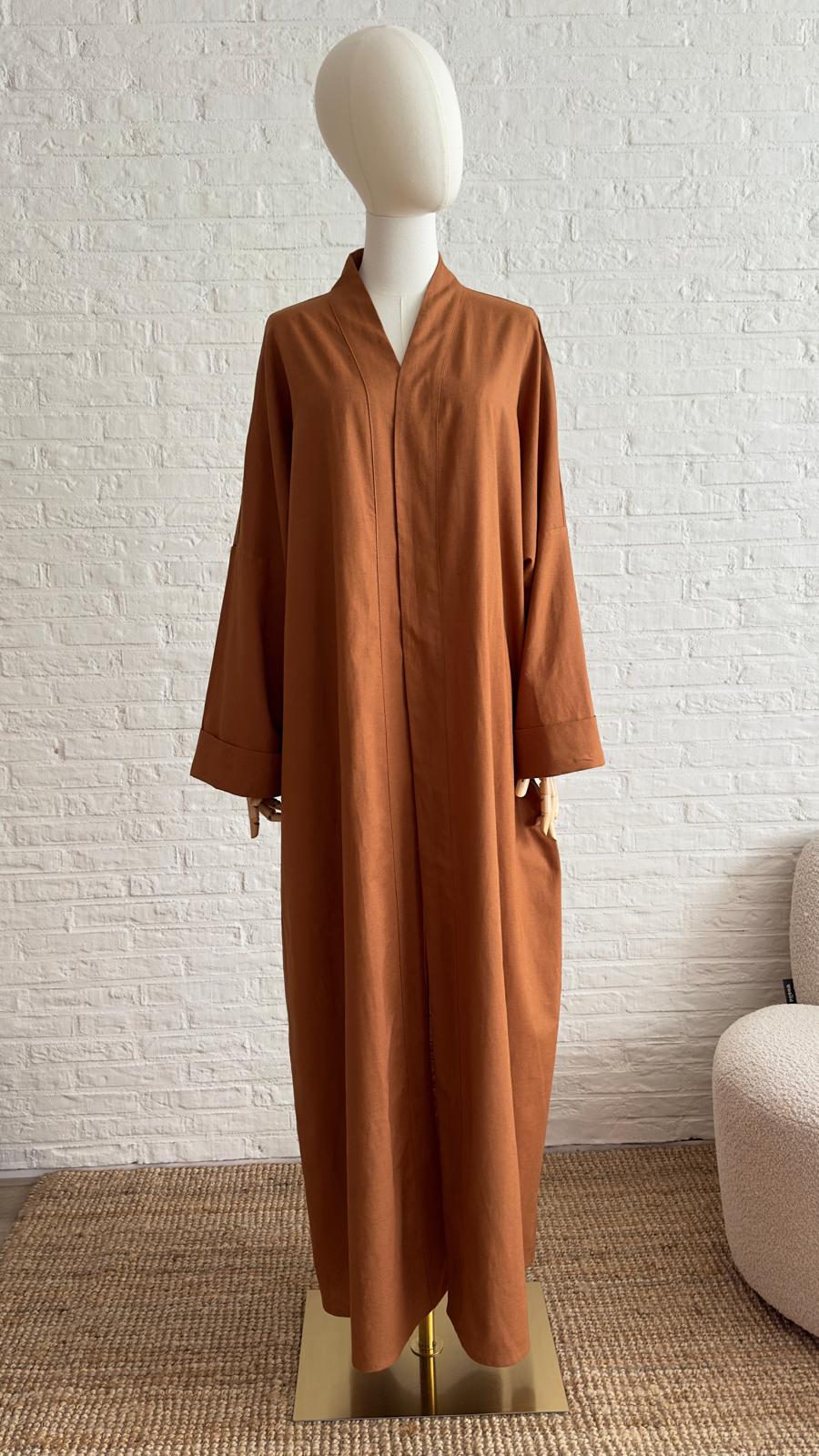 Alisa Linen Abaya - Terra Cotta