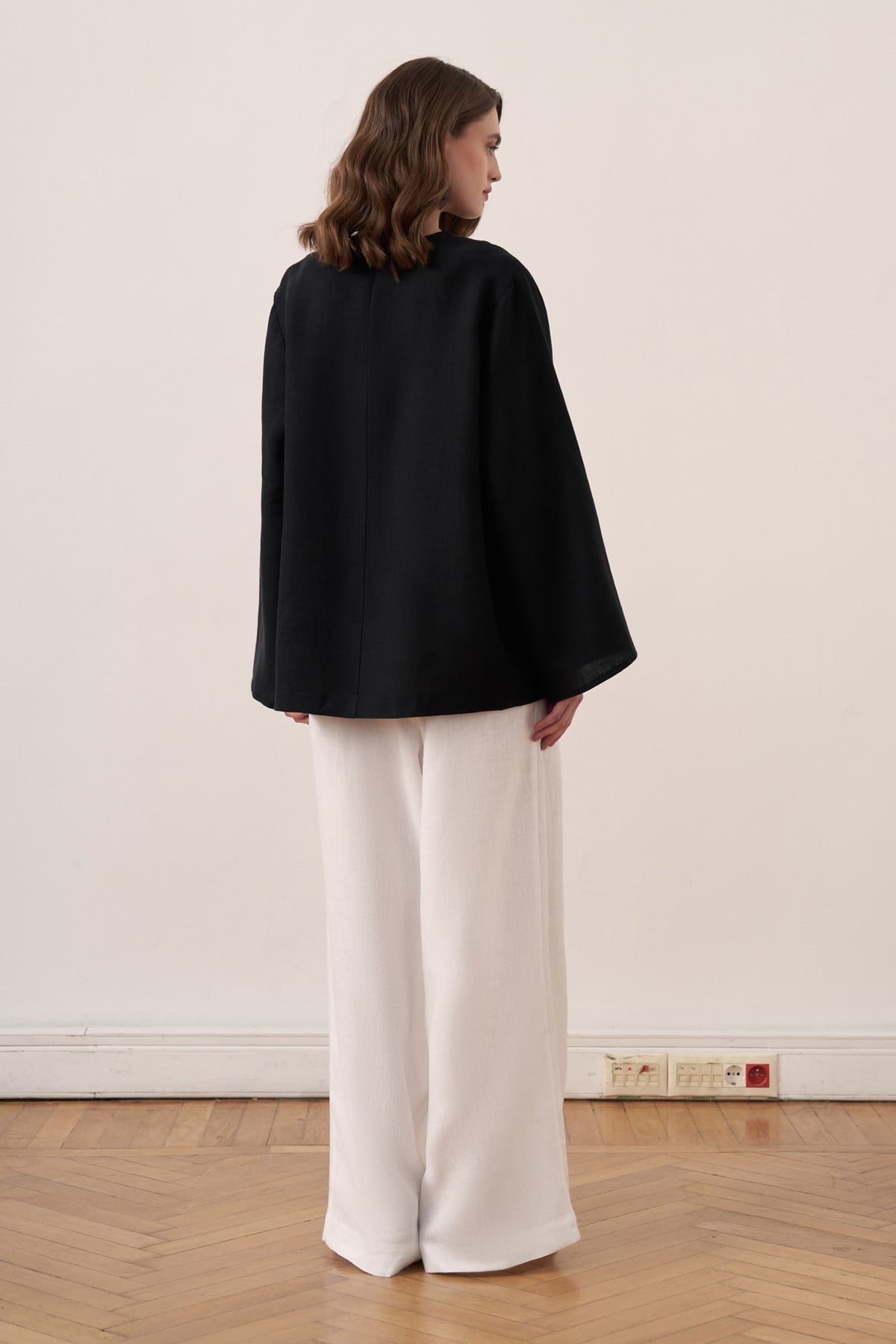 Solmar Belted Linen Blouse - Black