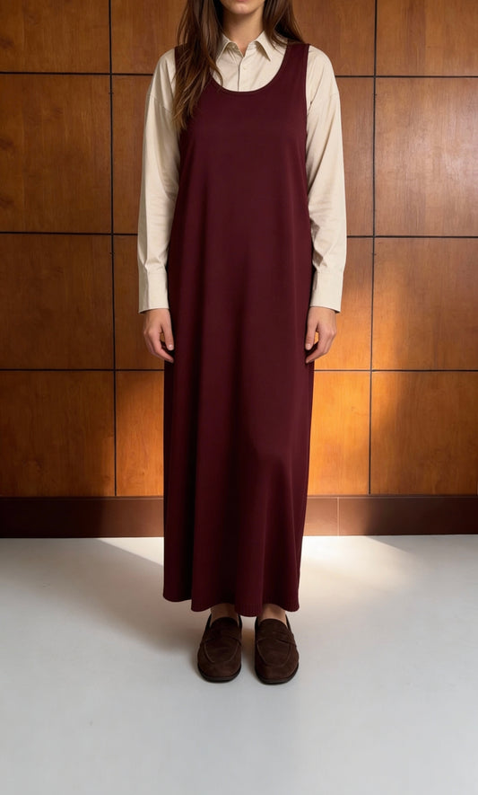 Knit Sleeveless Dress - Burgundy