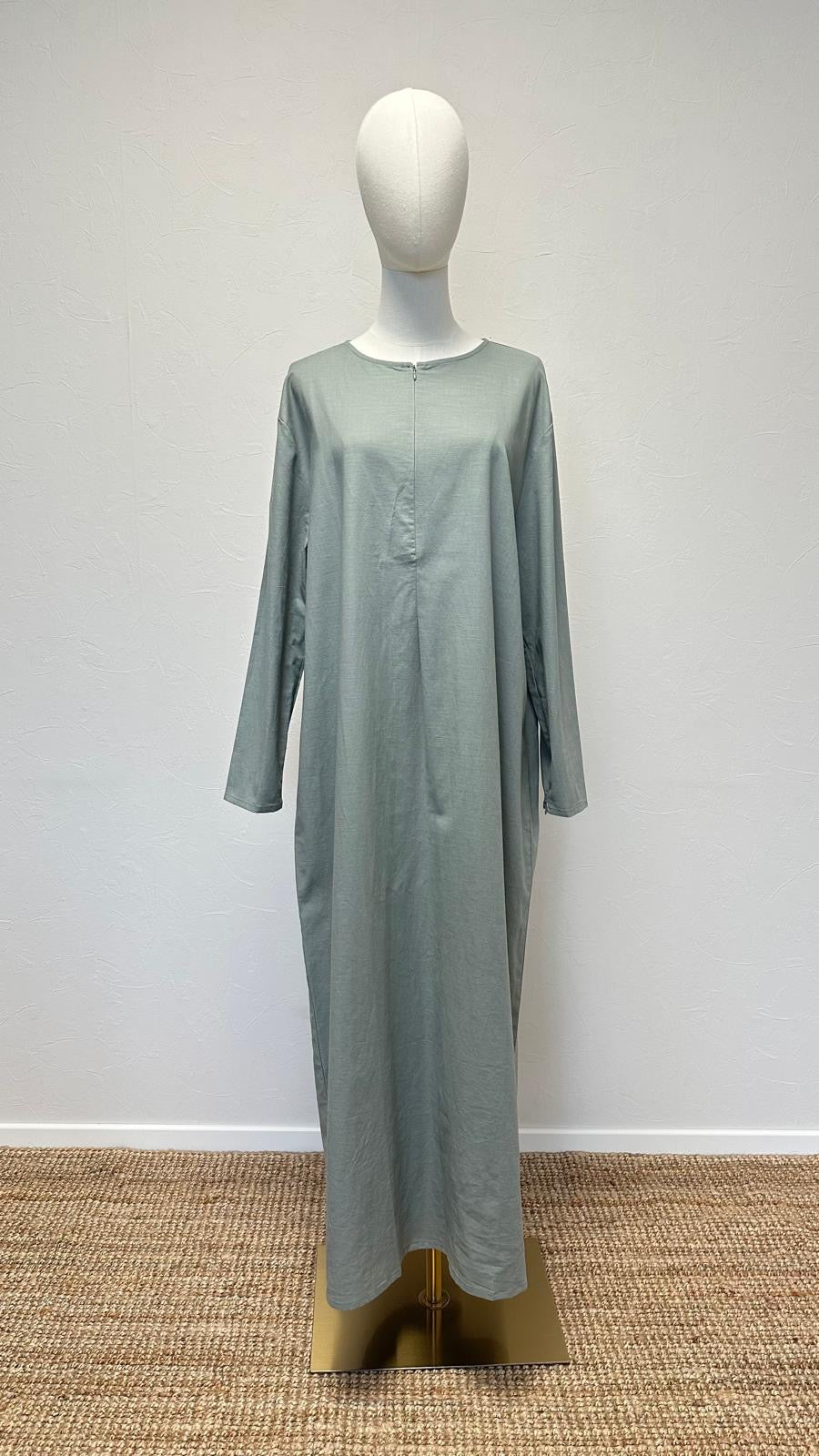 Rumi 2-piece Linen Abaya Set - Sage Green