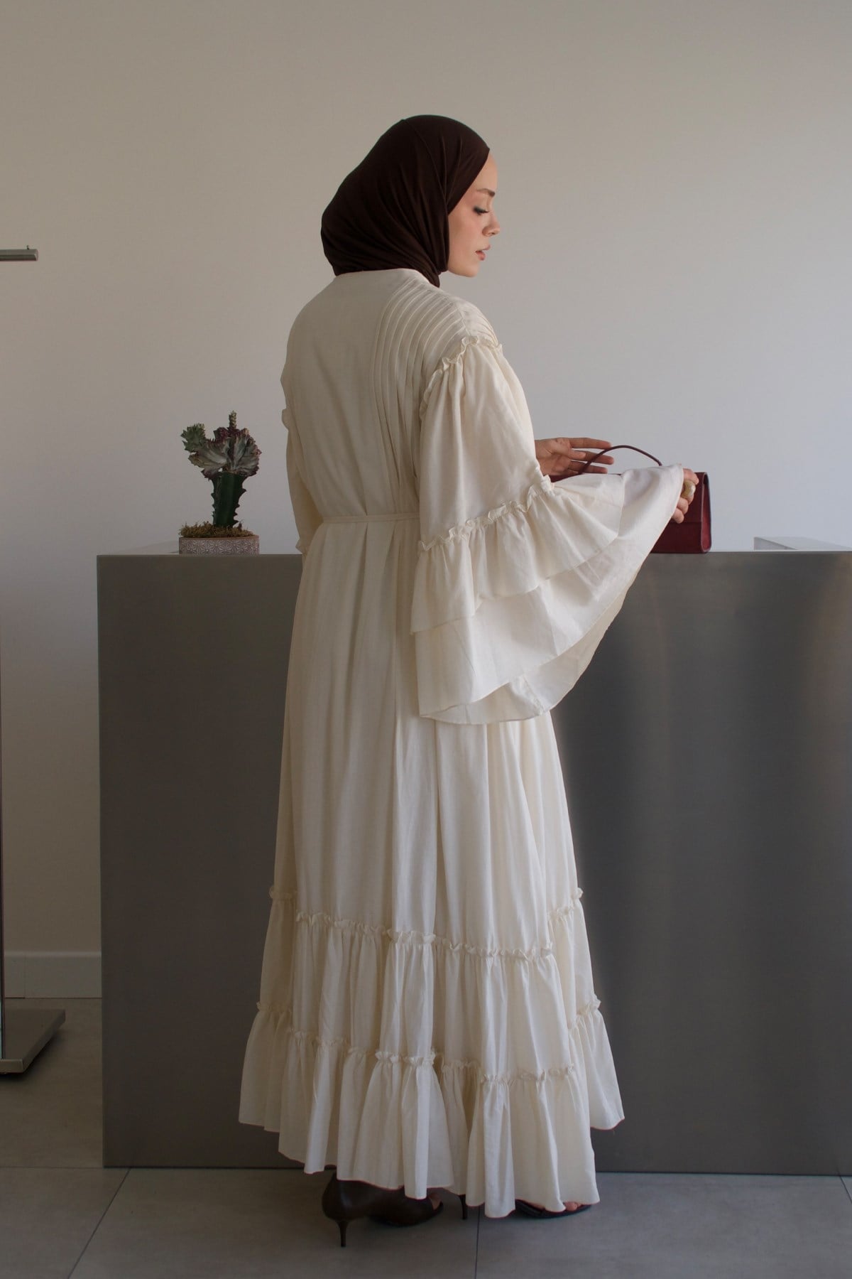 Hürrem Vual Cotton Dress - Cream