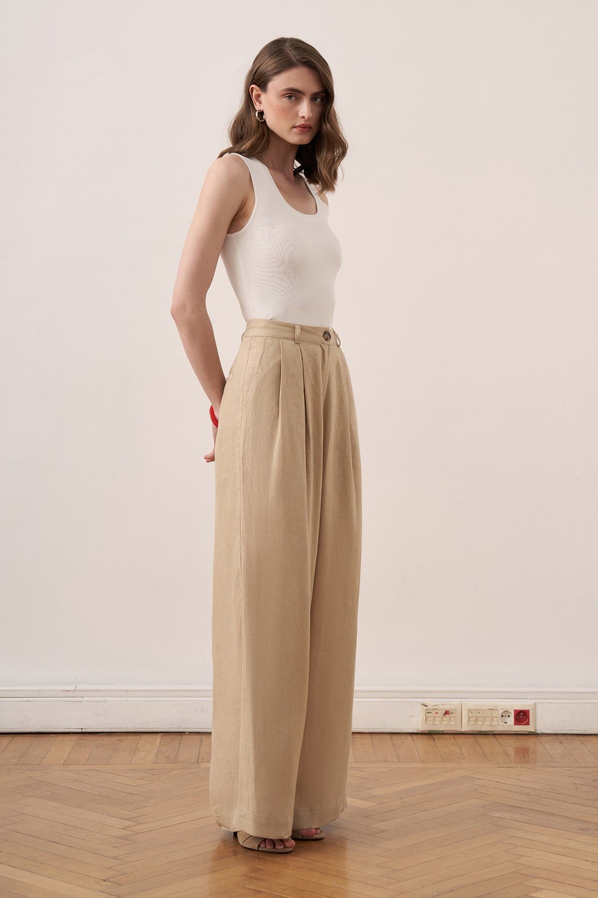Fendy Linen Pants - Wheat Beige