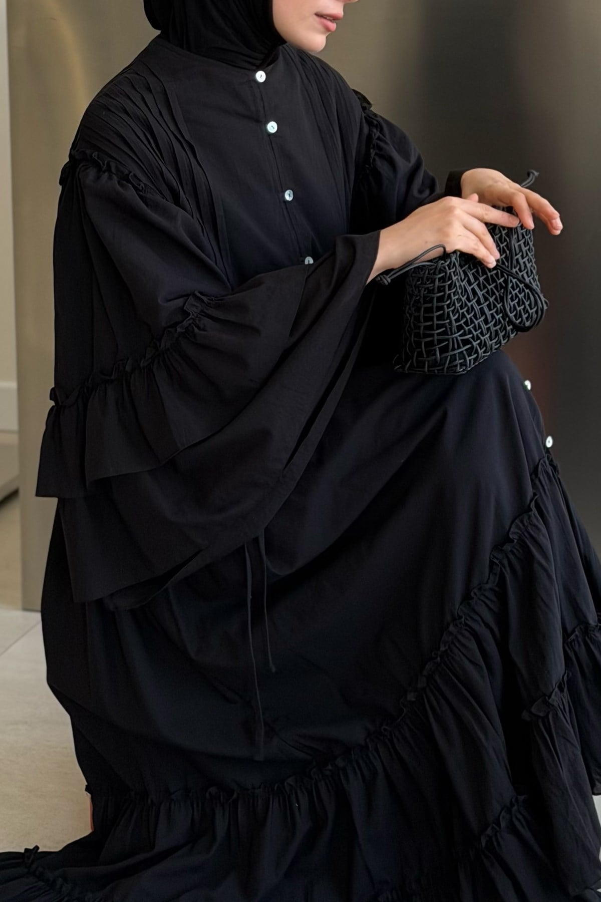 Hürrem Vual Cotton Dress - Black