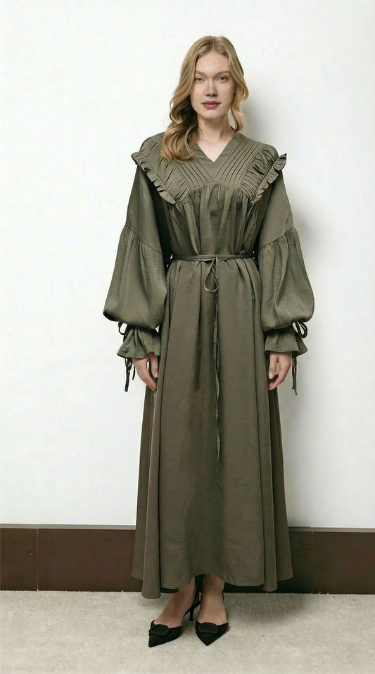 Ela Modal Dress -Olive Green