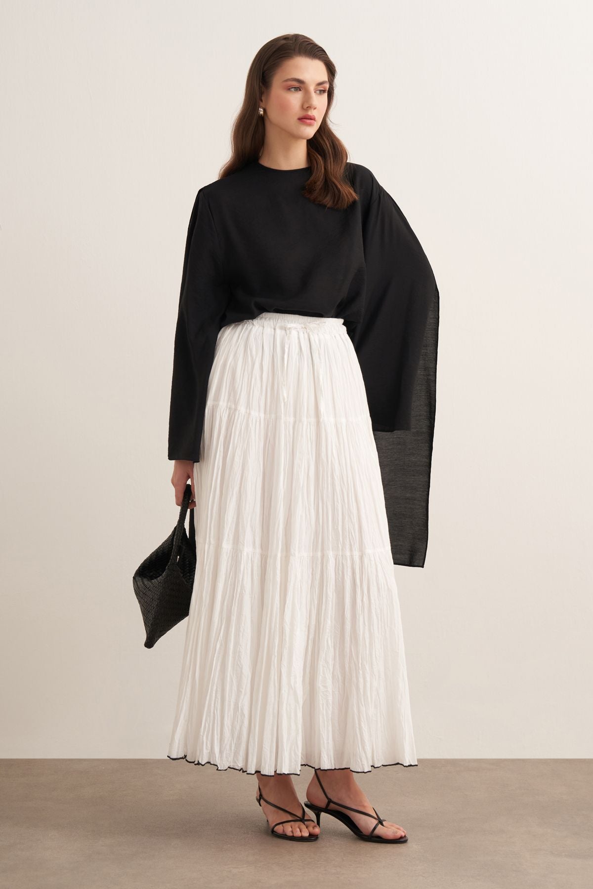 Elaria Cotton Skirt - White