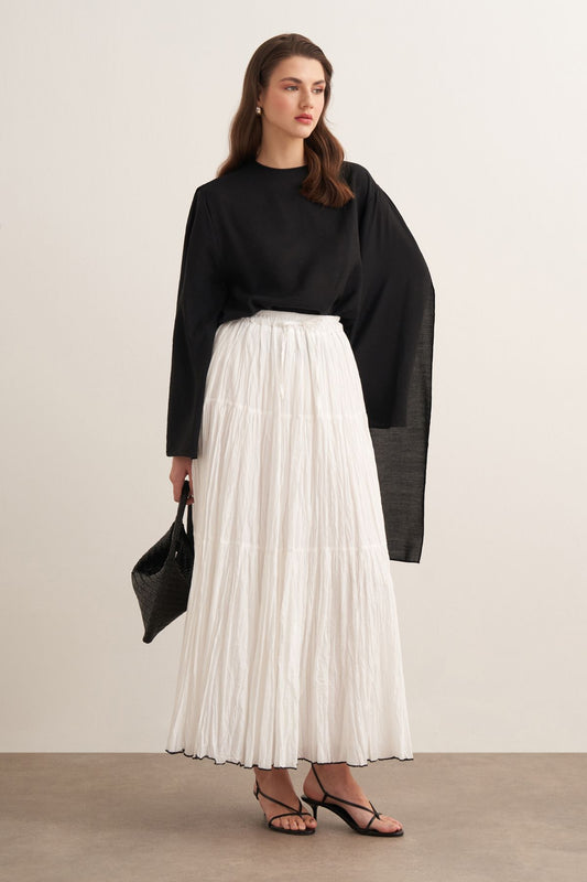 Elaria Cotton Skirt - White