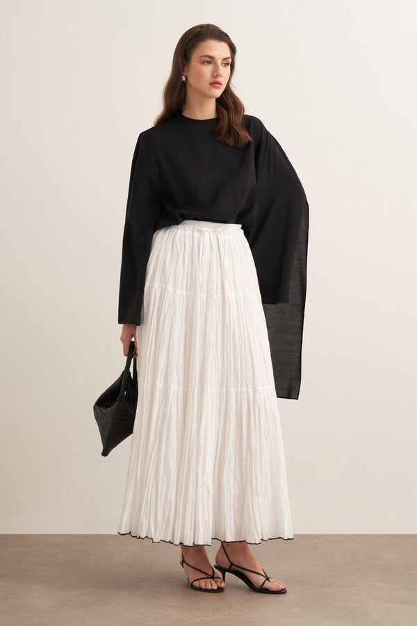 Elaria Cotton Skirt - White
