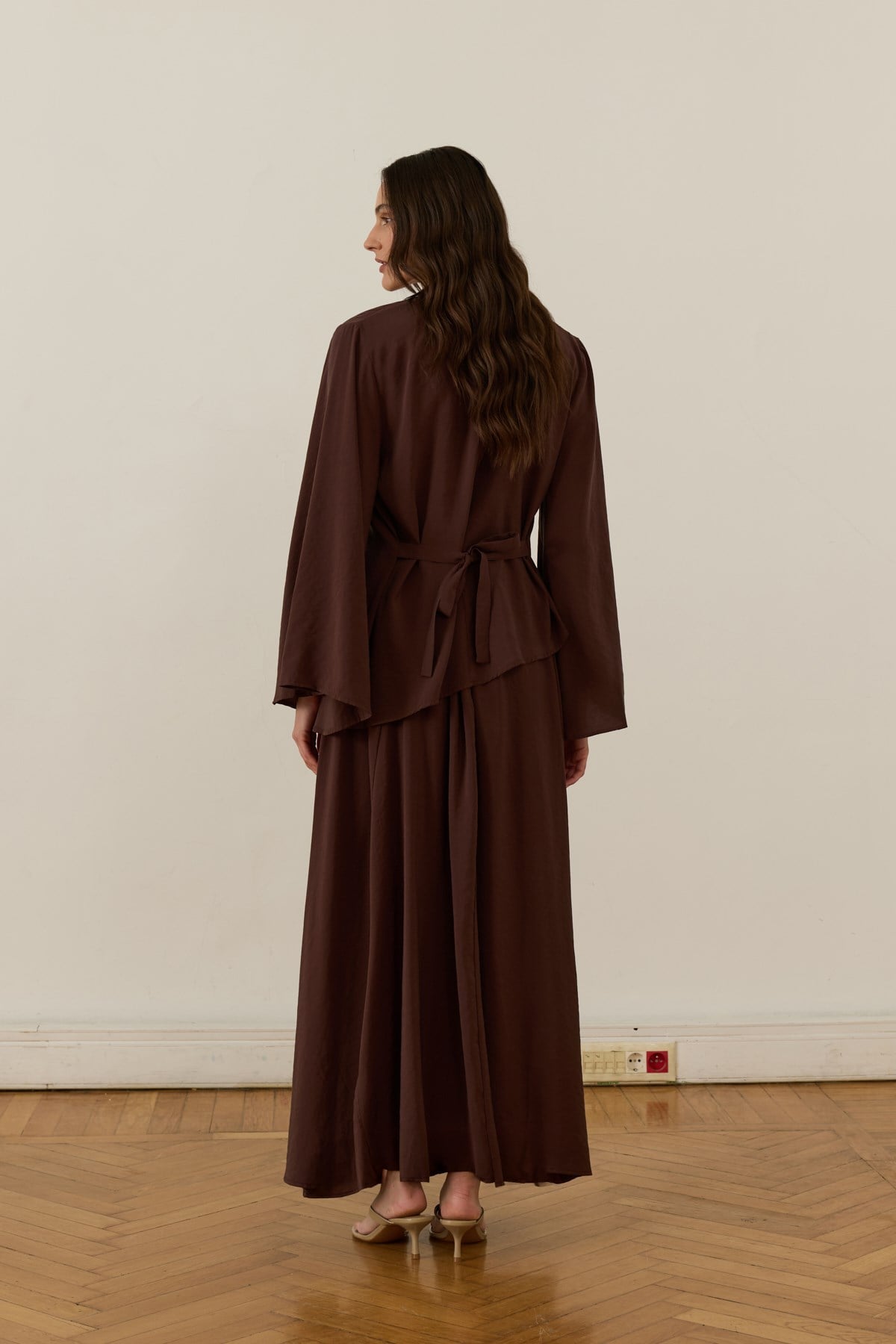 Serena 2-pieces Cupra Set - Dark Brown