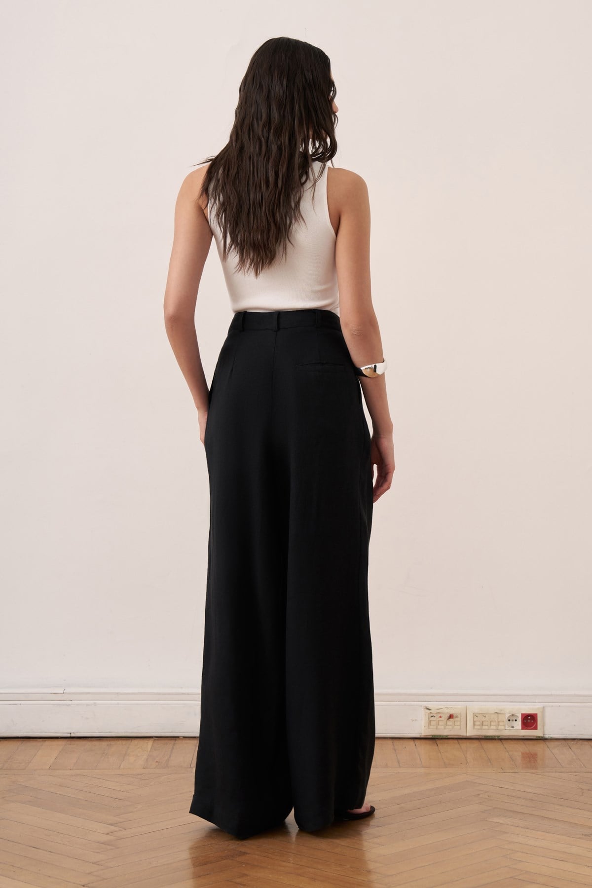 Fendy Linen Pants - Black
