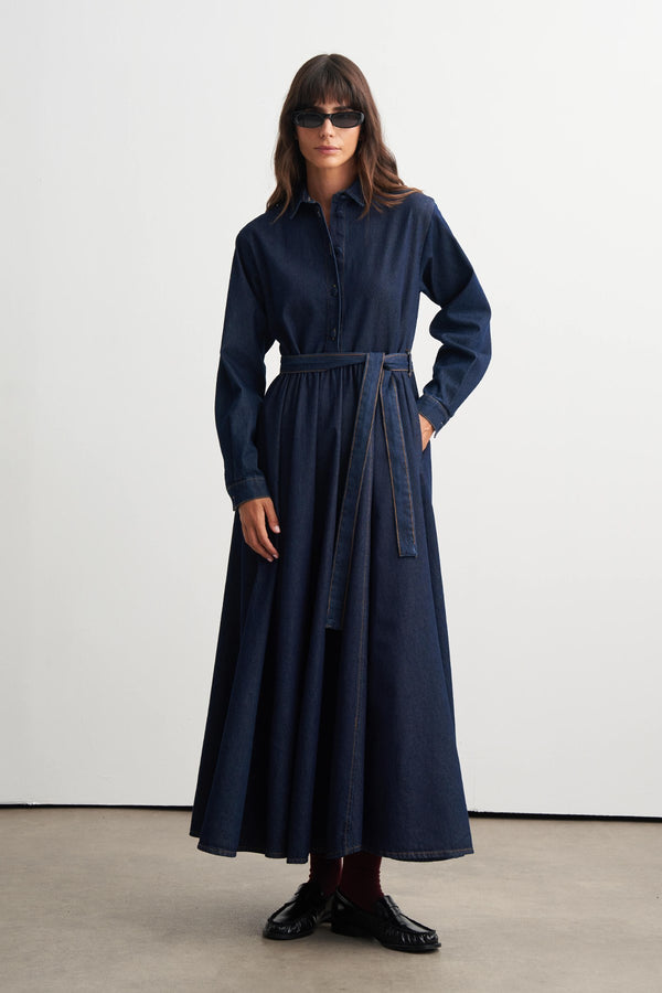 Elisa Denim Maxi Dress